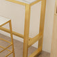 Table de bar rectangulaire en pierre Glam, hauteur de bar, pour l'intérieur