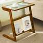 Rustic Rectangular Side Table Abstract 21.65 inch Wide End Table