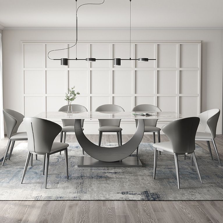 Modern Dining Room Set 1/3/4/5/8 Pcs Sintered Stone Top Table with Wingback Chairs Clearhalo 'Dining Room Sets' 'Dining Tables & Seating' 'dining_room_set' 'furn' 'furn_dining_room_set' 'Furniture' 'Kitchen & Dining Furniture' 1200x1200_9e0674b6-a723-4821-8547-0374a2d832bd