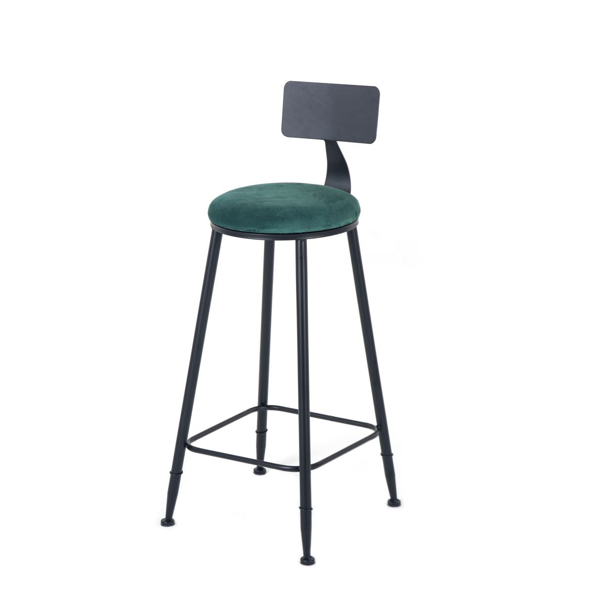 Industrial Armless Backrest Counter Stool Steel Cafe Bar Stool with Velvet Cushion Clearhalo 'Bar Furniture' 'Bar Stools' 'bar_stools' 'furn' 'furn_bar_stools' 'Furniture' 'furniture_bar_stools' 'Kitchen & Dining Furniture' 1200x1200_9e080d22-b230-4b01-9d63-b4de4350c747
