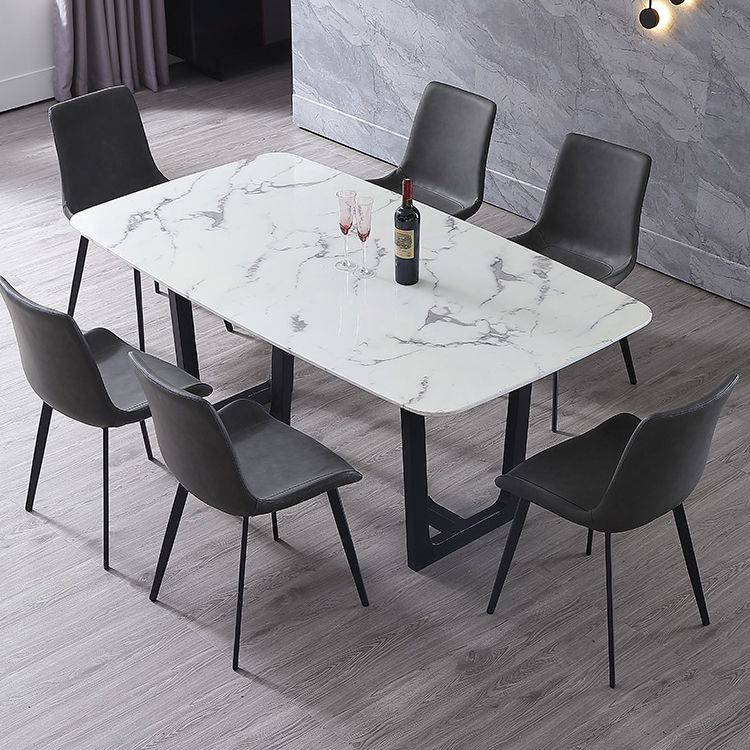 Contemporary Home Leather Side Chair Matte Finish Parsons Dining Chairs Clearhalo ' kitchen&dining_furn' 'Dining Chairs' 'Dining Tables & Seating' 'dining_chair' 'furn' 'furn_dining_chair' 'Furniture' 'furniture_dining_chair' 'Kitchen & Dining Furniture' 'kitchen' 1200x1200_9e095d24-58f2-4de8-b5cd-76bedadff454