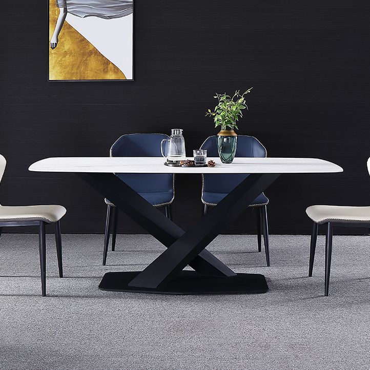 Traditional Luxury Rectangle Dining Table Sintered Stone Table with Pedestal Base Clearhalo ' dining_table' 'Dining Tables & Seating' 'Dining Tables' 'furn' 'furn_dining_table' 'Furniture' 'furniture_dining_table' 'Kitchen & Dining Furniture' 'kitchen&dining_furn' 'kitchen' 'kitchen_dining_table' 1200x1200_9e09b8e2-223d-4970-ad57-1c04d643ea3c