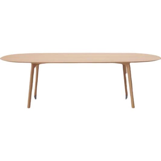 Mesa de comedor de madera sólida ovalada muebles modernos con 4 patas para apartamento