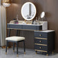 Glam Vanity Dressing Table Set with 5 Storage Drawers in Black