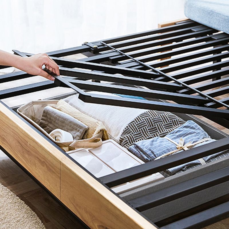 Faux lederen bank bed met kussenachter converteerbare bank met tijdschriftopslag