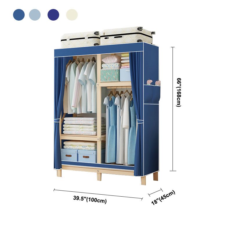 Contemporary Wardrobe Armoire Wood Frame Armoire with Garment Rod for Home