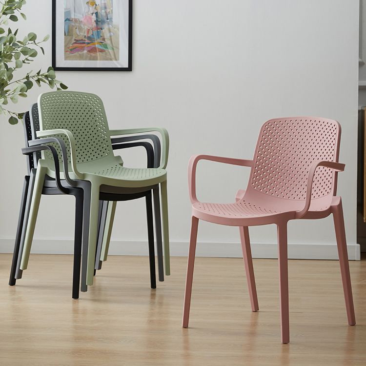 Scandinavian Plastic Dining Arm Chair Solid Back Kitchen Dining Armchair Clearhalo ' kitchen&dining_furn' 'Dining Chairs' 'Dining Tables & Seating' 'dining_chair' 'furn' 'furn_dining_chair' 'Furniture' 'furniture_dining_chair' 'Kitchen & Dining Furniture' 'kitchen' 1200x1200_9e0c782b-2fa4-42b6-8f34-7751ea67cac6
