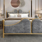 Glam Simple Metallic Bed Frame Upholstered Headboard Iron Panel Bed Clearhalo 'Bedroom Furniture' 'Beds' 'furn' 'furn_beds' 'Furniture' 1200x1200_9e0cc158-9180-4a6b-b4aa-08a6b685947b