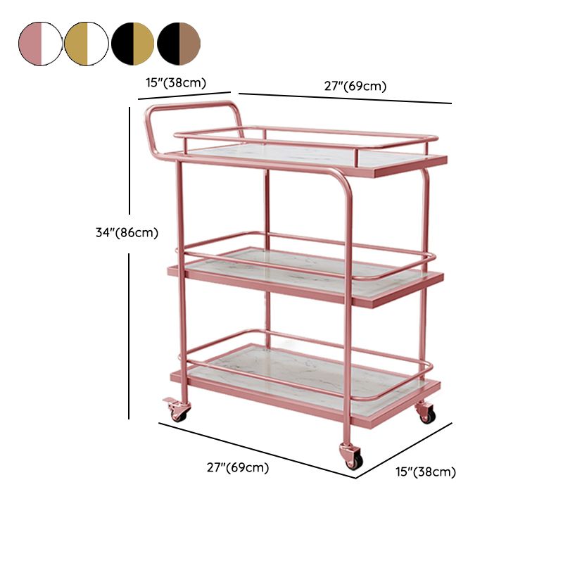 Modern Style Open Storage Kitchen Trolley Rectangular Dining Room Prep Table