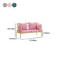 Golden Frame Pillow Back Sofa with Pillow Top Arm for Apartment