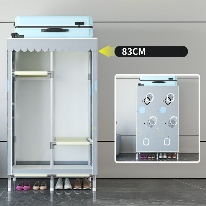 Hinged Steel Wardrobe Armoire Contemporary Wardrobe Closet with Legs Clearhalo 'Armoires & Wardrobes' 'armoires_wardrobes' 'Bedroom Furniture' 'furn' 'furn_armoires_wardrobes' 'Furniture' 1200x1200_9e0f29bd-9ab1-4908-9417-dbea7e50273b