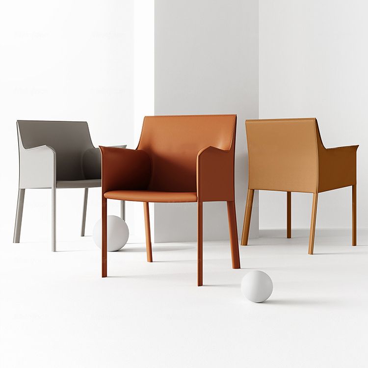 Metal Contemporary Dining Side Chairs Dining Room Solid Back Chair with Arm (Set of 2) Clearhalo ' kitchen&dining_furn' 'Dining Chairs' 'Dining Tables & Seating' 'dining_chair' 'furn' 'furn_dining_chair' 'Furniture' 'furniture_dining_chair' 'Kitchen & Dining Furniture' 'kitchen' 1200x1200_9e0ff655-822d-46da-90be-dd198a3b5d4f