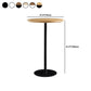 Round Wood Top Bar Table with Pedestal Industrial Metal Frame Bar Table Clearhalo 'Bar Furniture' 'Bar Tables' 'bar_tables' 'furn' 'furn_bar_tables' 'Furniture' 'Kitchen & Dining Furniture' 1200x1200_9e120296-b68f-43a3-9df2-d103923fbf17