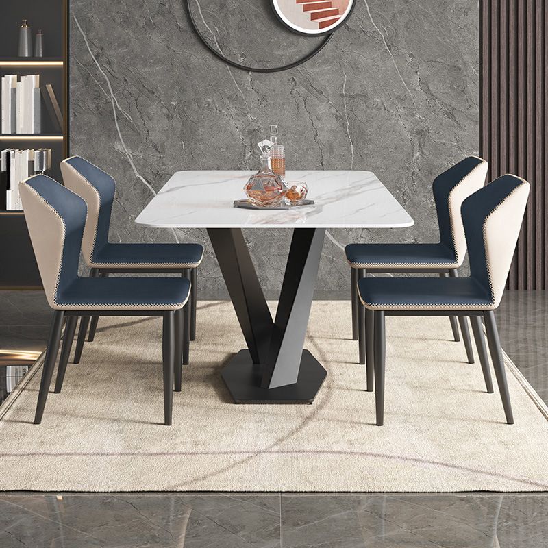 Metal Traditional Luxury Rectangle Table White Sintered Stone Indoor Table for Kitchen Clearhalo ' dining_table' 'Dining Tables & Seating' 'Dining Tables' 'furn' 'furn_dining_table' 'Furniture' 'furniture_dining_table' 'Kitchen & Dining Furniture' 'kitchen&dining_furn' 'kitchen' 'kitchen_dining_table' 1200x1200_9e14229b-2077-4933-a5c7-b936e41194d2