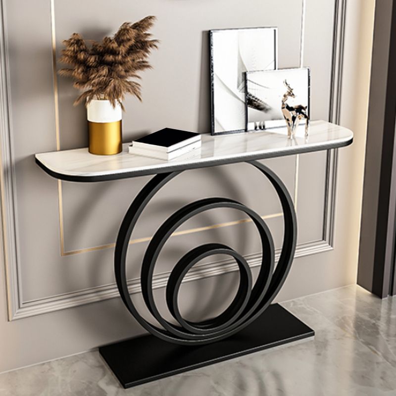 Mesa final de metal glam -metal Media mesa de sofá de piedra de luna para Hall