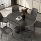 Modern Pedestal Casual Dining Table Round Dinner Table with Stainless Steel Base
