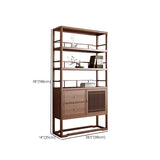 Standard Open Back Bookshelf Wooden Contemporary Bookcase with Doors
