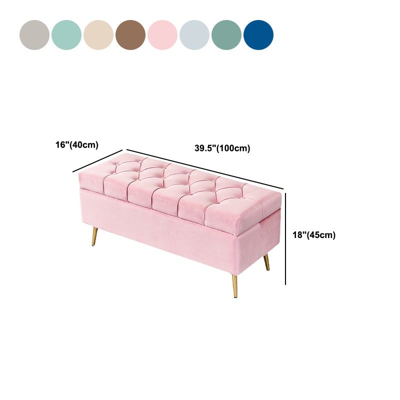 17.7" H Glam Upholstered Bench Tufted Seating Bench with Storage Clearhalo 'Benches' 'Chairs & Seating' 'furn' 'furn_benches' 'Furniture' 'Living Room Furniture' 1200x1200_9e15c531-98ec-4579-b35c-a5640a03c2e0