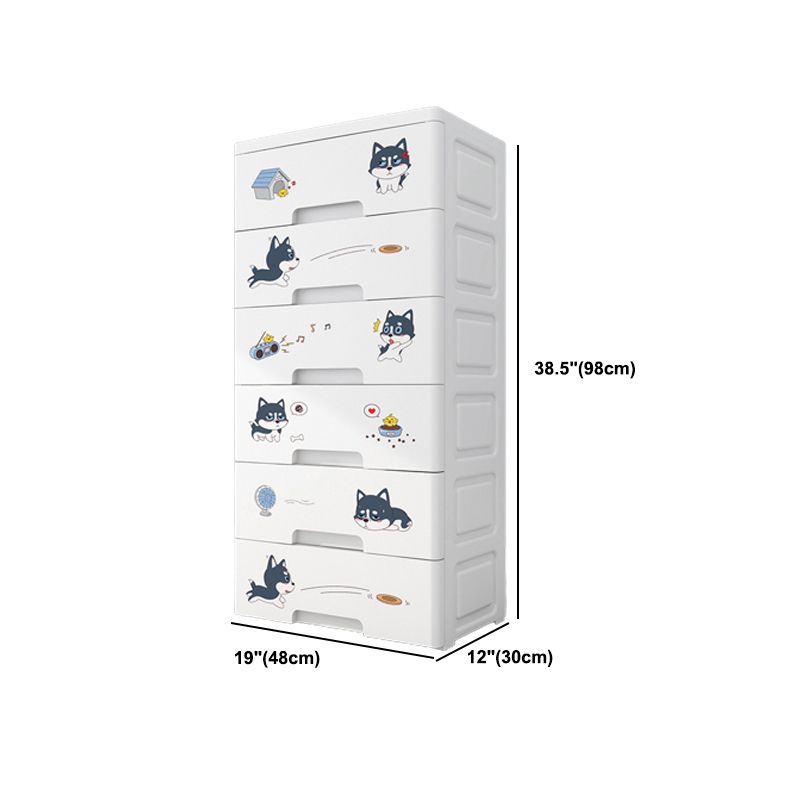 Eigentijdse garderobe witte kleur plastic garderobe kast met laden