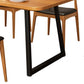 Industrial 1/2/5 Pieces Furniture Rectangle Solid Wood Dining Table Set in Brown