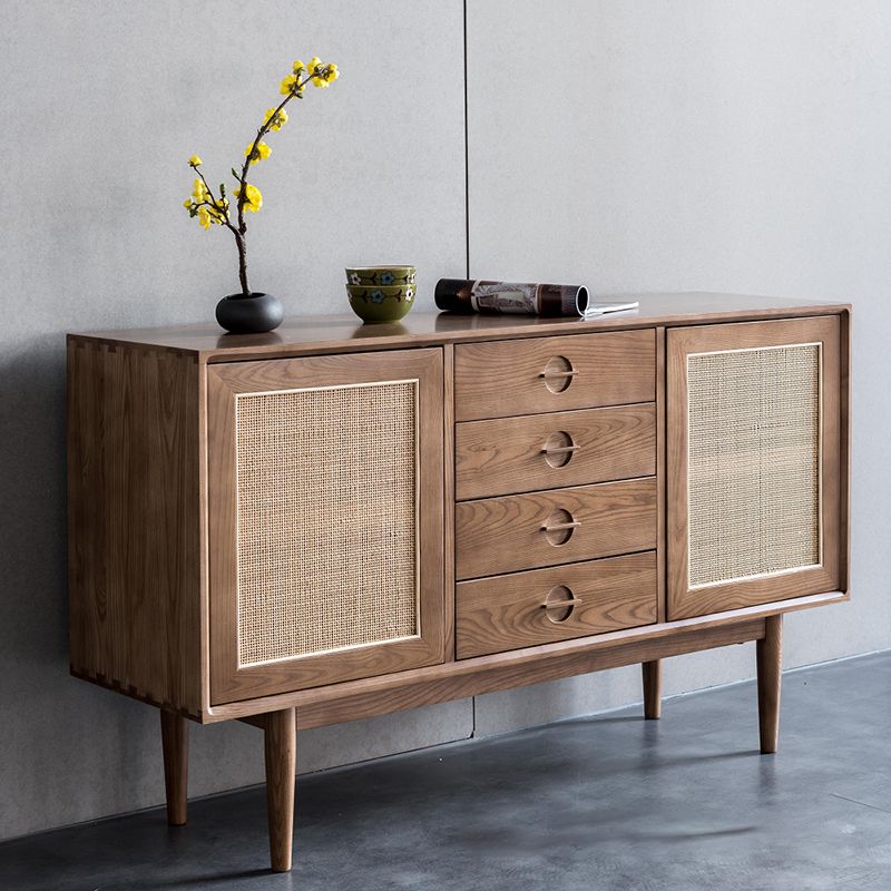 Modern Cabinet Solid Wood With Doors 4 - Drawer Rectangle Accent Cabinet Clearhalo 'Cabinets & Chests' 'cabinets_chests' 'furn' 'furn_cabinets_chests' 'Furniture' 'Living Room Furniture' 1200x1200_9e1ac7e0-6b06-4ab5-9a79-be5031e9447f