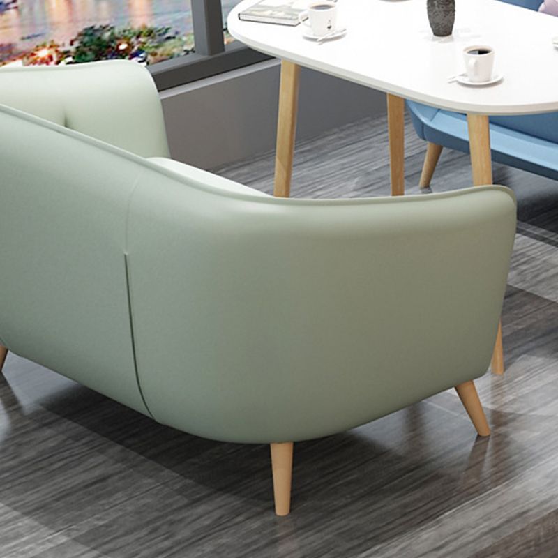 Modern Faux Leather Tufted Back Curved Loveseat Sofa with 1/2 seat Clearhalo 'furn' 'furn_sofas' 'Furniture' 'furniture_sofas' 'kitchen' 'kitchen_sofas' 'Living Room Furniture' 'Sofa' 'sofas' 1200x1200_9e1b2fe1-4ab7-46be-a1cd-bf3b2ddda6f7