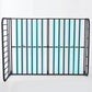 Black and White Open-Frame Bed Industrial Spindle Slat Bed With Custom Gold Legs