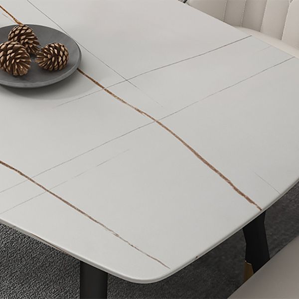 Contemporary Style 4-foot Dining Table Stone Home Furniture with Metal Leg Clearhalo ' dining_table' 'Dining Tables & Seating' 'Dining Tables' 'furn' 'furn_dining_table' 'Furniture' 'furniture_dining_table' 'Kitchen & Dining Furniture' 'kitchen&dining_furn' 'kitchen' 'kitchen_dining_table' 1200x1200_9e1d8b62-6123-4acc-80cb-6fa405f7b327