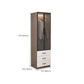 Brown Engineered Wood Wardrobe Cabinet Modern Style Wardrobe Closet without Light