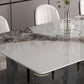 Modern Dining Sintered Stone Table Rectangle Table with Metal Legs for Home