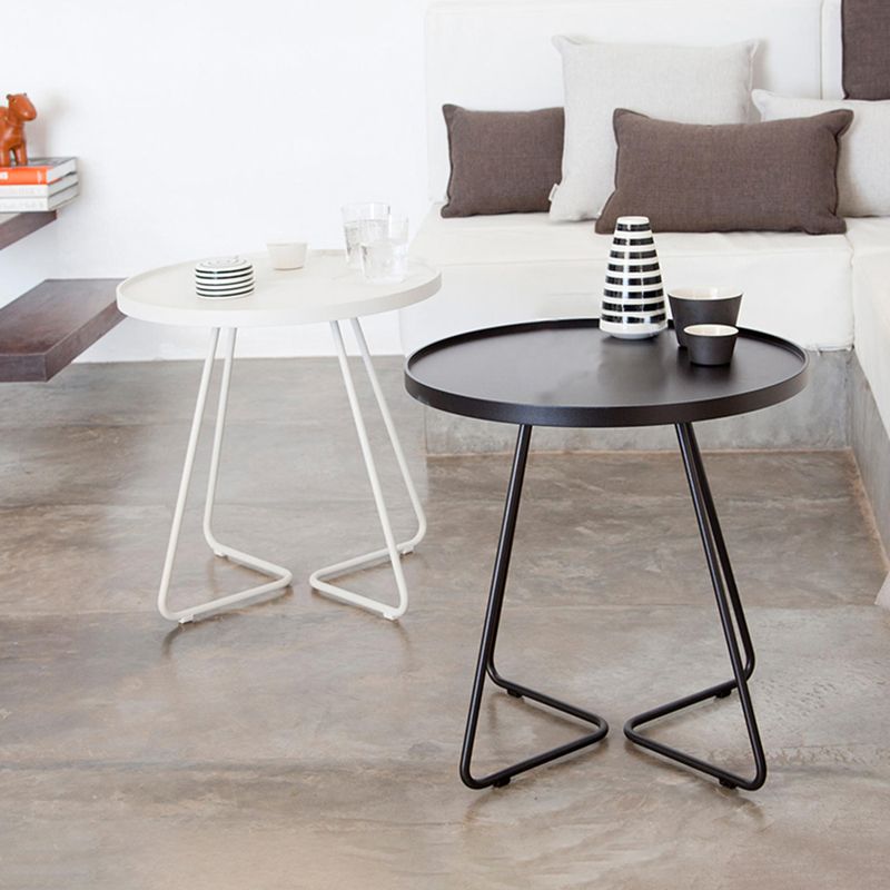 17.7"/19.7" Tall Metal Round Tray Top Side Table Iron Sled End Table Clearhalo 'Coffee & Accent Tables' 'End & Side Tables' 'end_side_tables' 'furn' 'furn_end_side_tables' 'Furniture' 'Living Room Furniture' 1200x1200_9e207afd-ffad-45b8-9b7c-160424273739