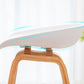 Modern Plastic Low Back Counter & Bar Stool with Solid Wood Base