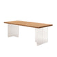 Acrylic Contemporary Rectangular Dining Table Pine Wood Top Table for Dining Room Clearhalo 'Dining Tables & Seating' 'Dining Tables' 'dining_table' 'furn' 'furn_dining_table' 'Furniture' 'Kitchen & Dining Furniture' 1200x1200_9e21136d-fda5-49b6-b5ea-f38b08222a46