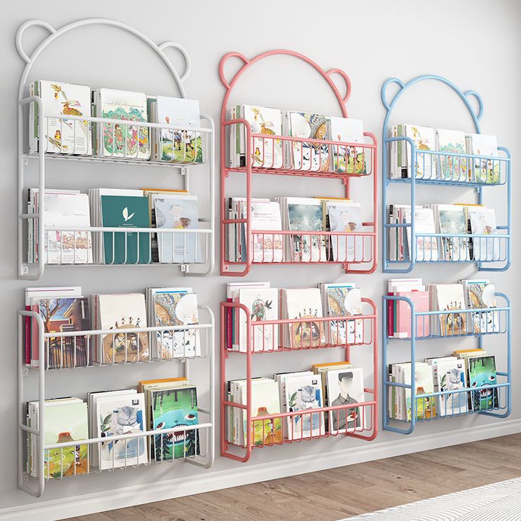 Metal Closed Back Bookshelf Scandinavian Wall Mounted Bookcase Clearhalo 'Bookcases' 'furn' 'furn_bookcases' 'Furniture' 'Office Furniture' 1200x1200_9e220c82-c6d6-438c-9fff-10ca116d0916