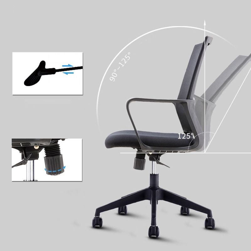 Modern Desk Chair Mesh Ergonomic Computer Chair Mid-Back Chair with Wheels Clearhalo 'furn' 'furn_office_chair' 'Furniture' 'Office Chairs' 'Office Furniture' 'office_chair' 1200x1200_9e2250a7-e324-4462-8392-a4fbf06ebe2f