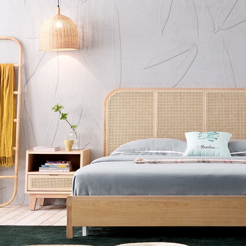 Wicker & Rattan Standard Bed Tropical Bed Frame With Custom Gold Legs Clearhalo 'Bedroom Furniture' 'Beds' 'furn' 'furn_beds' 'Furniture' 1200x1200_9e237a65-edb7-46b2-a908-767290177364