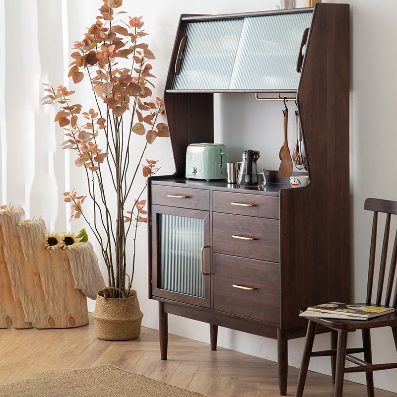 Nordic Style Pine Wood Storage Sideboard Cabinet with Glass Doors Clearhalo 'buffet_sideboard' 'Buffets & Sideboards' 'furn' 'furn_buffet_sideboard' 'Furniture' 'Kitchen & Dining Furniture' 1200x1200_9e243f78-dd4f-4214-9893-d8ded3133ab7