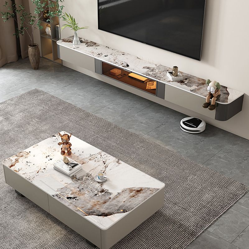 Consola de TV de gestión de cable montada en la pared de Styly Style TV, 47 "L x 11.8" W x 7.87 "H