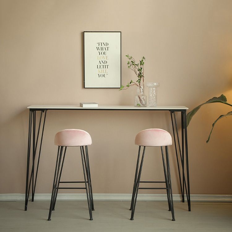 Industriële voetsteun aanrecht en barkruk lage rug velvet teller kruk