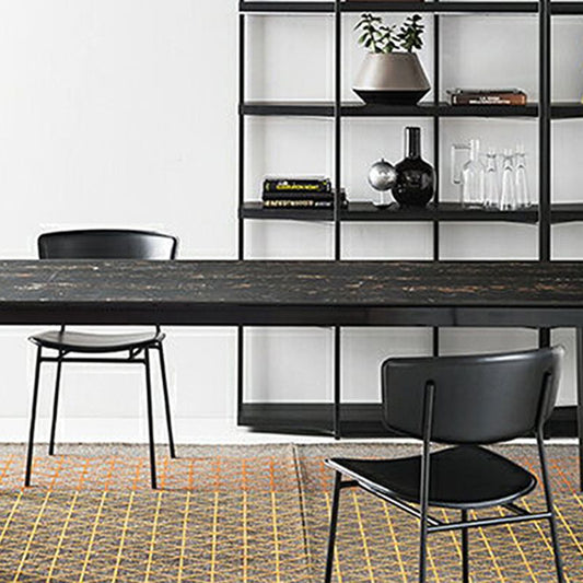 Upholstered Dining Chair Glam Style Open Back Side Chair for Indoor Clearhalo 'Dining Chairs' 'Dining Tables & Seating' 'dining_chair' 'furn' 'furn_dining_chair' 'Furniture' 'furniture_dining_chair' 'Kitchen & Dining Furniture' 1200x1200_9e25841c-2959-44cc-a035-bf4714c8a42e