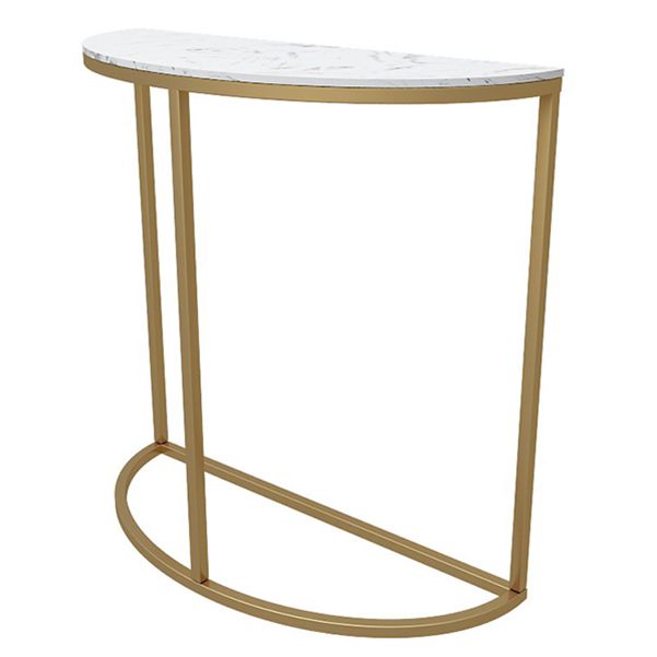 Glam Half Moon Console Accent Table Antieke afwerking Bafe -consoletafel