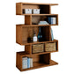 Modern Closed Back Bookshelf Standard Solid Wood Bookcase with Shelves