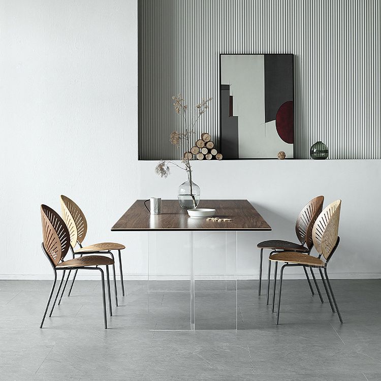 Rectangle Dining Table Acrylic Base Table for Kitchen Dining Room Clearhalo 'Dining Tables & Seating' 'Dining Tables' 'dining_table' 'furn' 'furn_dining_table' 'Furniture' 'Kitchen & Dining Furniture' 1200x1200_9e28b559-3ce1-46ad-99eb-c96dbafd0f29
