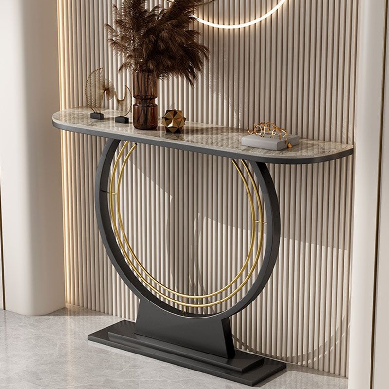 Tavolo di divano console di ferro contemporaneo tavolino in pietra mezzano per la sala