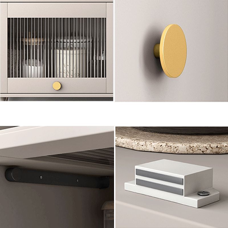 Server da pranzo a 3 cassetti moderni di pietra sinterizzata con porta di vetro