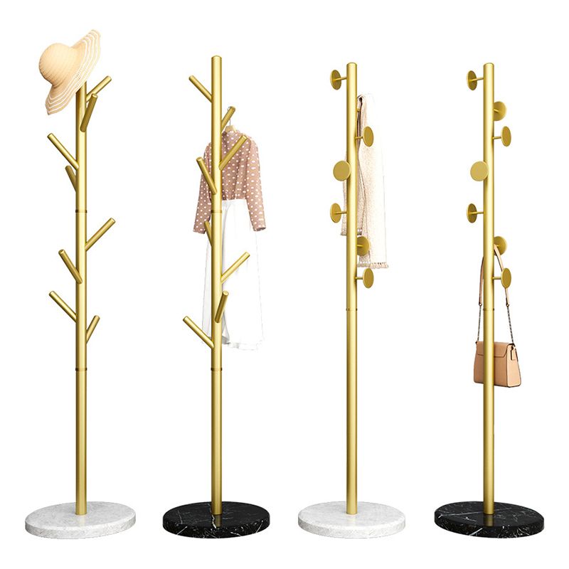 Designer -Metallbeschattierungs -Rack Marmor Bottomattrack mit Hooks Hall Tree