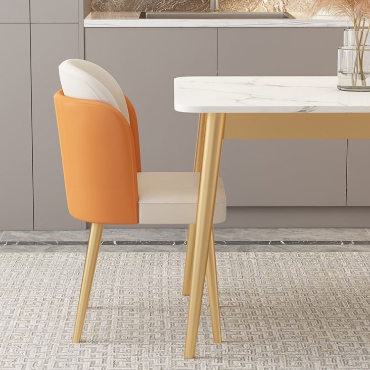 Tavolo da pranzo in ferro glam set 1/2/5/7 pezzi dinette rettangolo con pietra bianca sinterizzata