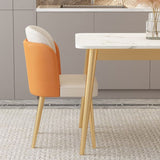 Tavolo da pranzo in ferro glam set 1/2/5/7 pezzi dinette rettangolo con pietra bianca sinterizzata