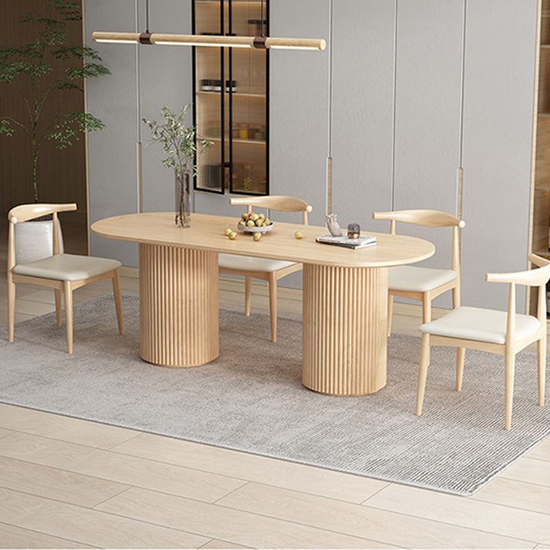 Contemporary Solid Wood Dining Table Oval Dining Table for Home Use Clearhalo 'Dining Tables & Seating' 'Dining Tables' 'dining_table' 'furn' 'furn_dining_table' 'Furniture' 'Kitchen & Dining Furniture' 1200x1200_9e30ec1c-1f60-4198-aceb-0895af3c9f62