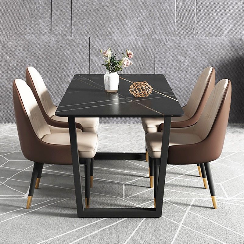 Industrial Style Stone Dining Table Sled Base Indoor Dining Room Collection Clearhalo 'Dining Tables & Seating' 'Dining Tables' 'dining_table' 'furn' 'furn_dining_table' 'Furniture' 'furniture_dining_table' 'Kitchen & Dining Furniture' 'kitchen' 'kitchen_dining_table' 1200x1200_9e311853-064b-4c82-9dbd-f4c93ac7381f